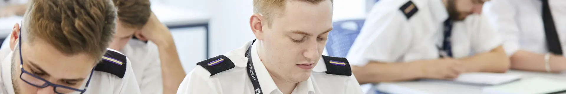 Engineer cadets studying in the classroom