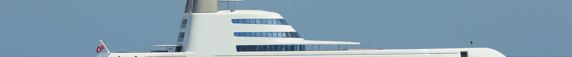 The superyacht A, designed by Philippe Starck, at anchor