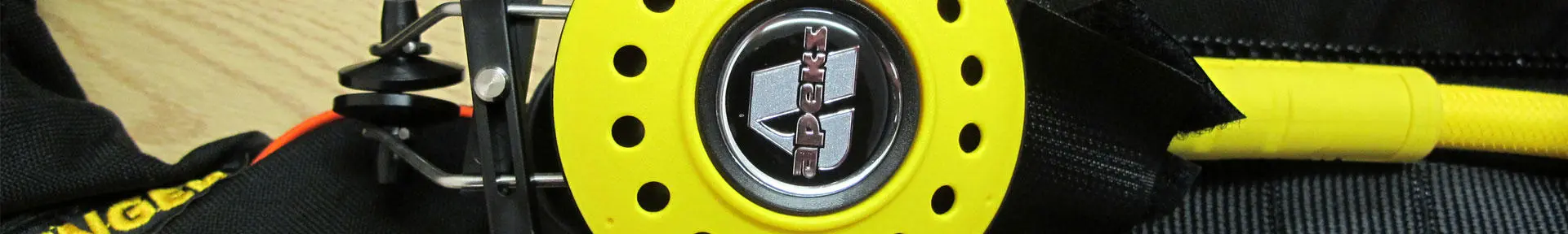 Close up shot of a compressed air emergency breathing systems