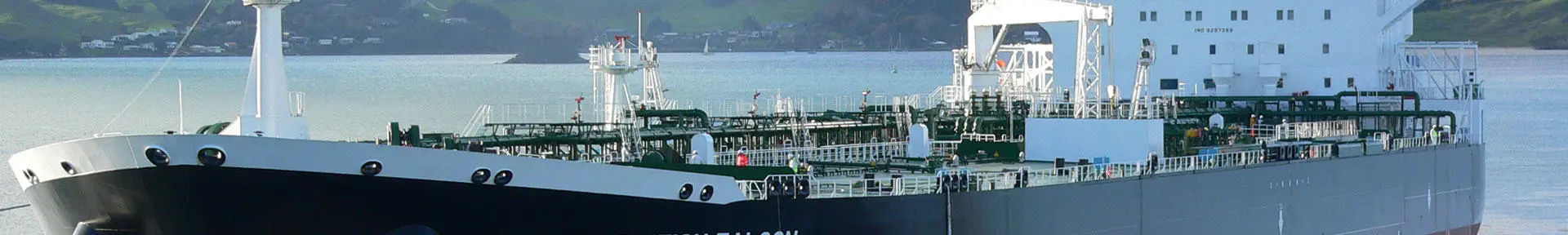Aerial shot of a tanker at sea