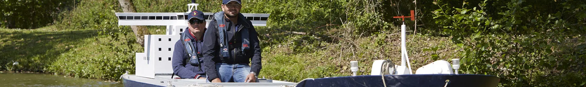 Students doing an exercise on one of the manned models at Timsbury Lake