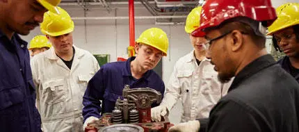 Engineer cadets in the engineering workshop