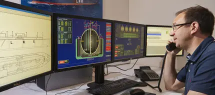 Lecturer in the liquid cargo simulator centre