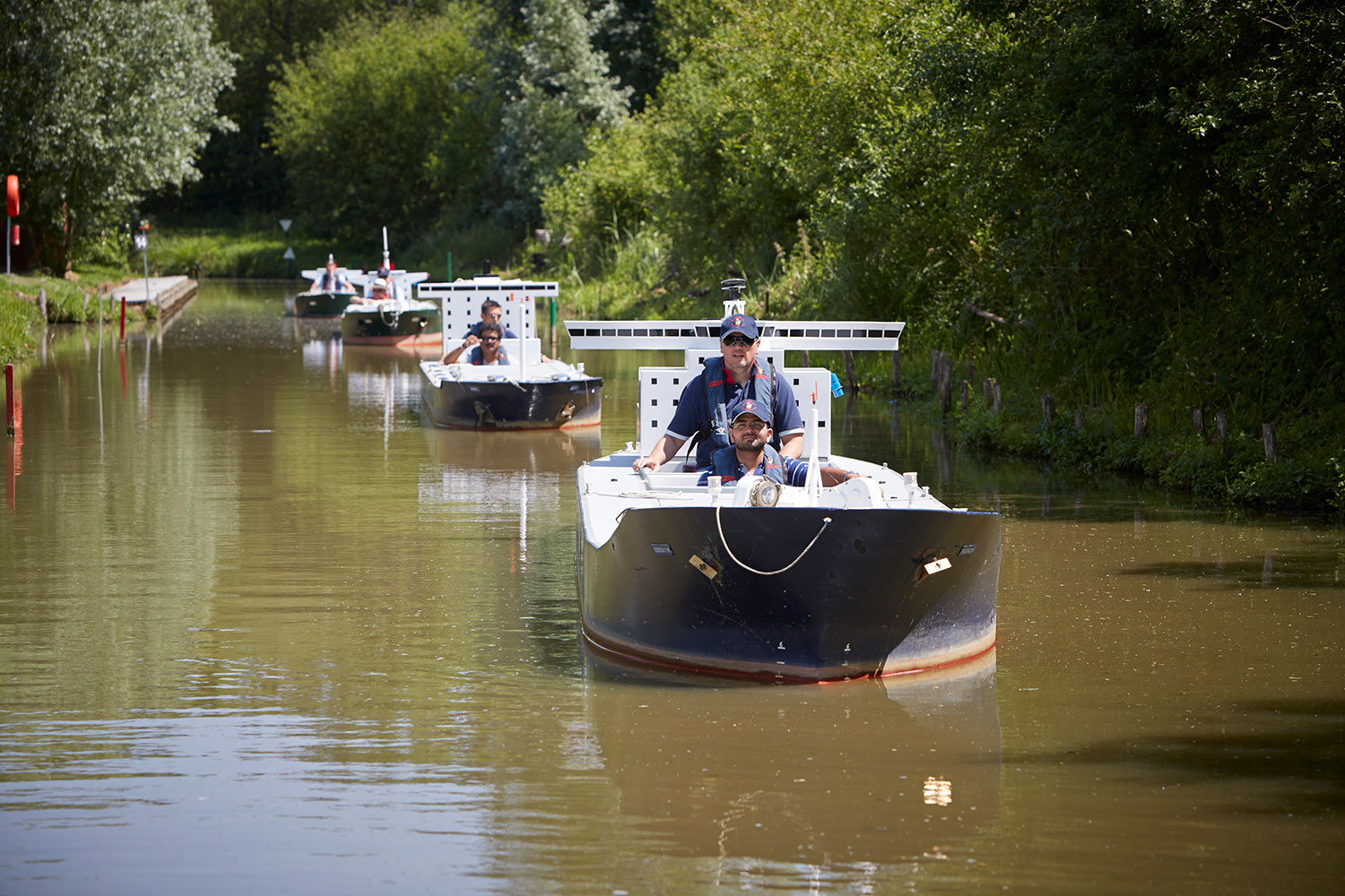 Senior officers using the manned models at Timsbury Lake