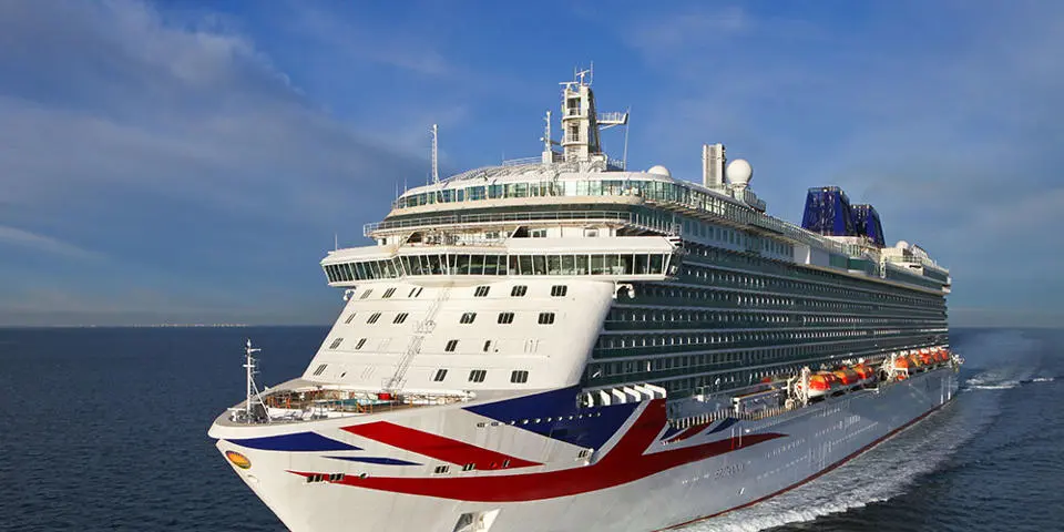 P&O Cruises ship, Britannia at sea. Photo courtesy of Carnival.