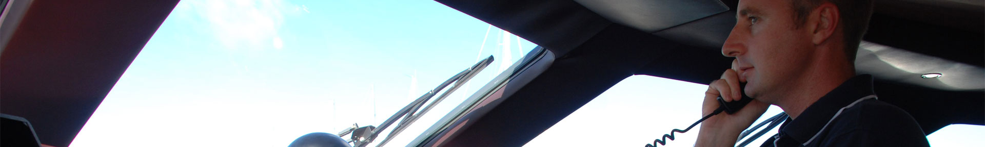 Deck officer on a superyacht using the radio