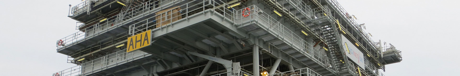 A close up shot of an offshore installation