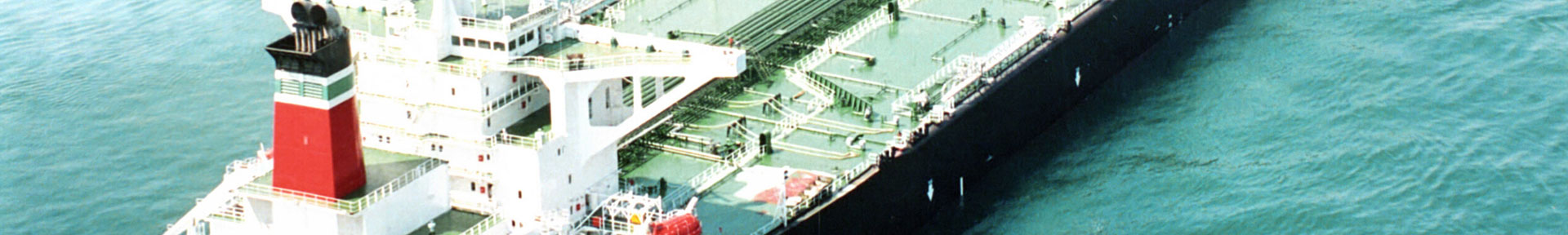 Aerial shot of a BP tanker at sea