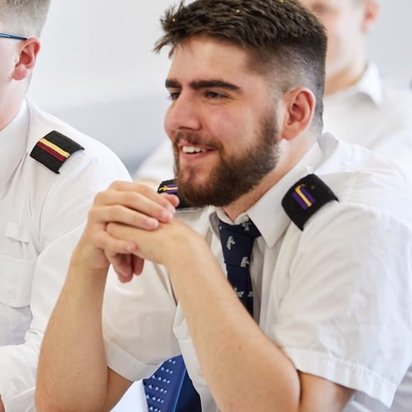 Engineer officer cadet in the classroom